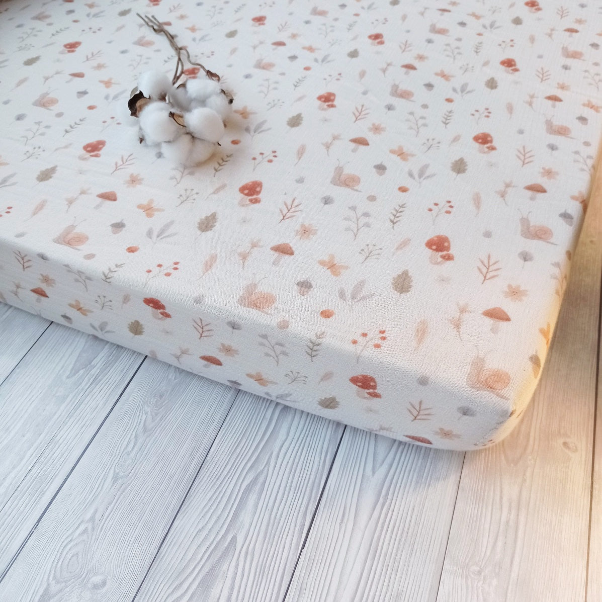 Woodland cot bed fitted sheet 140cm x 70cm