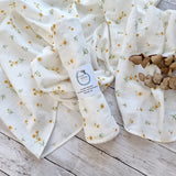 Buttercup floral muslin swaddle 100% organic cotton