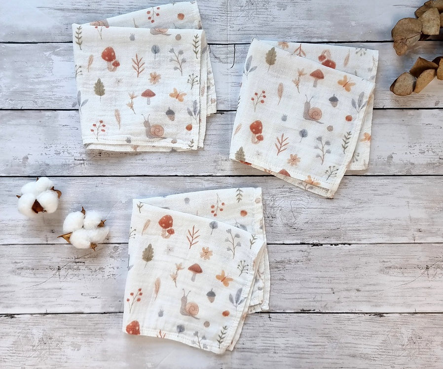 Muslin Burp Cloths- Set of 4