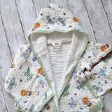 Circus printed hooded towelling robe for children, Beach robe for kids