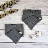 Gender neutral dribble bib, Charcoal