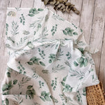 Olive leaves extra large muslin swaddle blanket