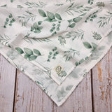 Olive leaves extra large muslin swaddle blanket
