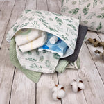 Gender neutral changing bag organiser pouch, Olive leaves printed nappy organiser, diaper bag 