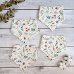 Wildflower muslin dribble bib pack of four