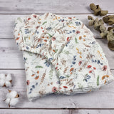 Wildflowers muslin cot bed fitted sheet 140x 70 cm, FLoral organic cotton cot bed sheets