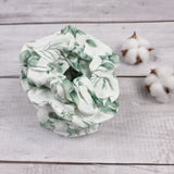 Handmade scrunchie with olive leaves print