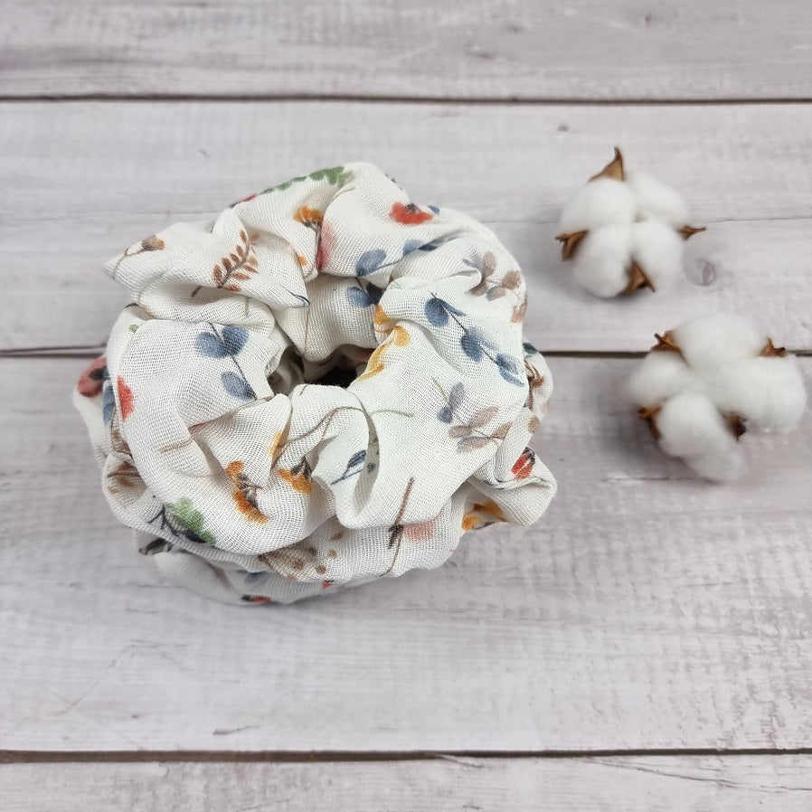 Floral print handmade scrunchie