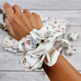 Floral print handmade scrunchie