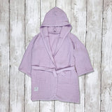Lilac kids hooded towelling robe 