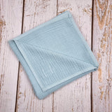 Light blue organic muslin Quilt Blanket