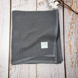 Charcoal organic cotton muslin Blanket for babies and toddlers