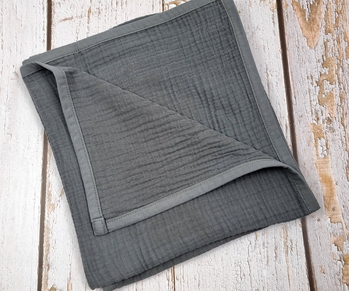 Charcoal organic cotton muslin Blanket for babies and toddlers