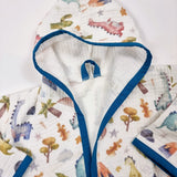 Dinosaour muslin kids dressing gown, bath robe for children