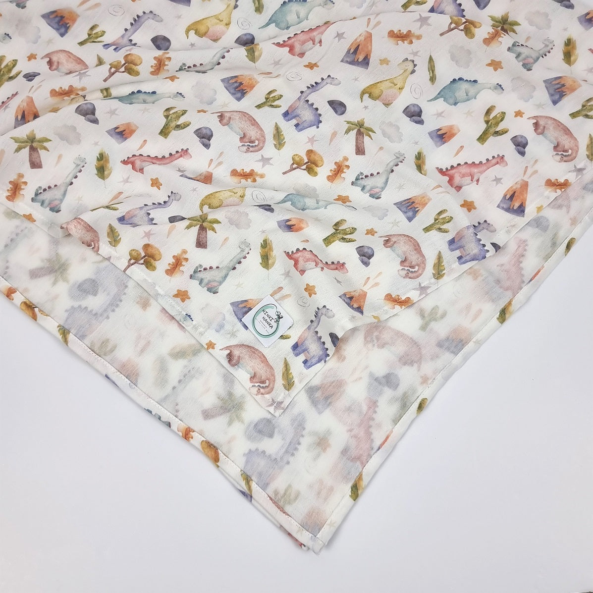 Muslin swaddle for baby boy, Dinosaur baby shower gift, Dino swaddle blanket for new born, New baby gift
