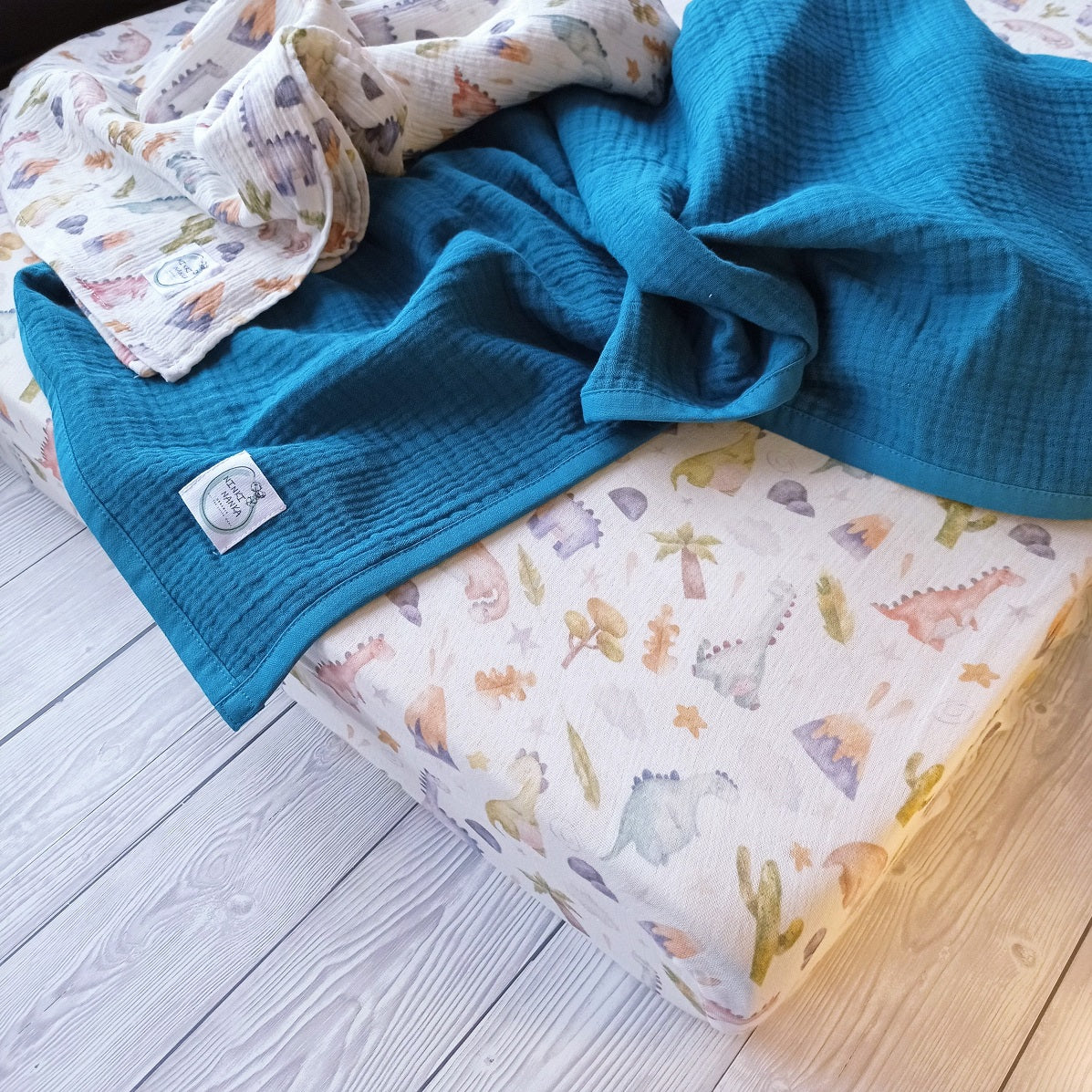Dinosaur cotbed fitted sheet, boys cot bed sheet, Dinosaur nursery bedding