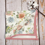 Floral printed organic muslin blanket for baby girls and toddlers.